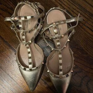 Valentino Rockstud Strappy Pointed Toe